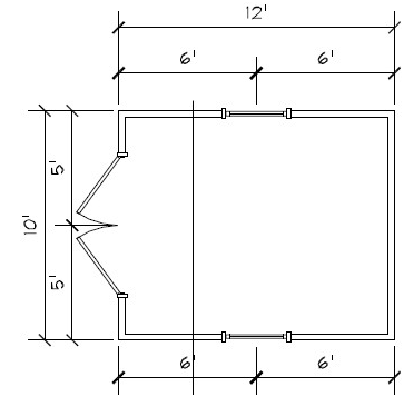 10'x12' Cabana Shed Plans