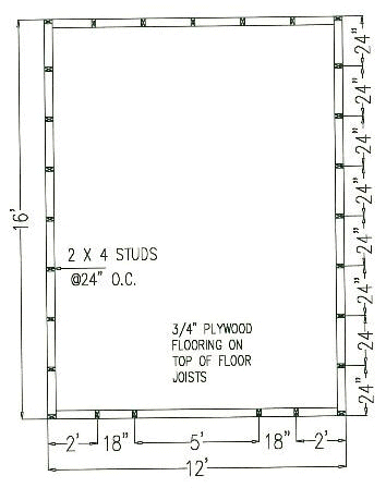 12'x16' Bonanza Shed Plan