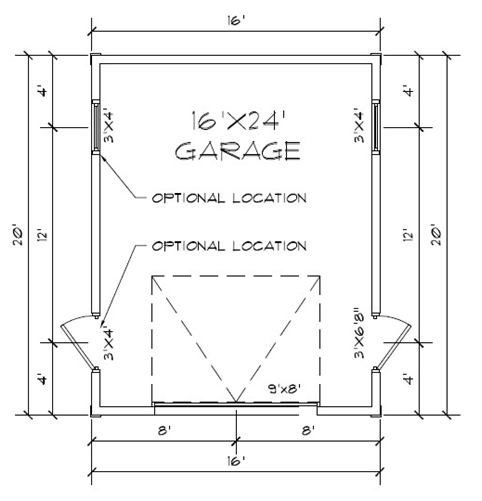 One Car garage Floorplan