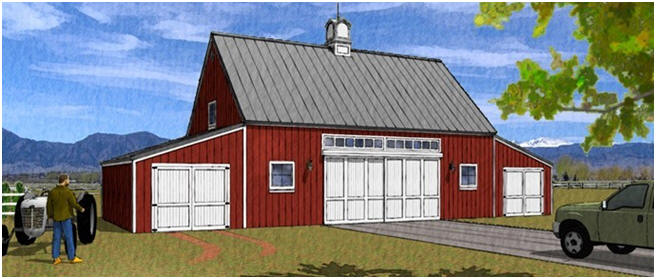 Pole Barn Carriage House Garage Plans