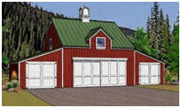Two, Three or Four Car Coach House Garage Plans