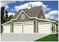 Four-Car Detached Garage - Coach House Style