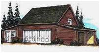 Country Garage Plans with Loft, Workshop and Equipment Shed