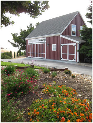The Almond Valley Barn in California. This is one of dozens of economical pole barns that can be built from architect Don Berg's stock building plans.
