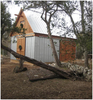 This Texas version of the standard Applewood Barn or Garage looks very contemporary with galvanized metal siding and roofing. Plans for this economical post-frame building are available at BackroadHome.net for $59.00. The plans come with two dozen layouts that can be used for barns, garages and workshops.