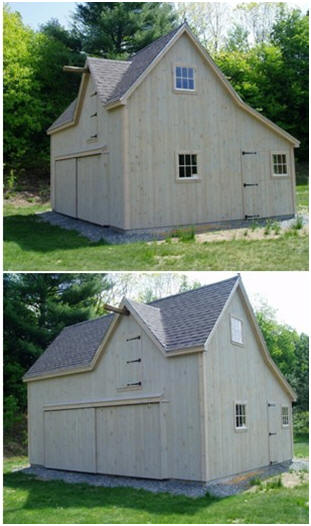 A Vermont Workshop - Stock plans for the Ashokan Pole Barn were customized by the owner to create this beautiful country wood shop. 