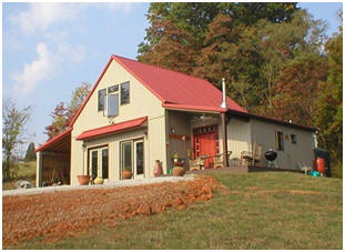 It's not easy to convert a pole barn into a home. But, this owner liked the workshop that he built from the stock Walnut Barn plans so much that he made some changes and moved in. Read more at BackroadHome.net
